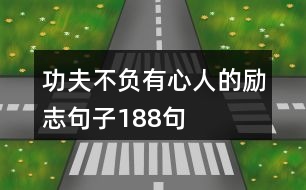 功夫不負(fù)有心人的勵志句子188句