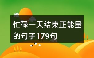 忙碌一天結(jié)束正能量的句子179句