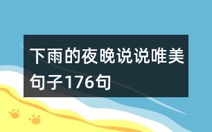 下雨的夜晚說(shuō)說(shuō)唯美句子176句
