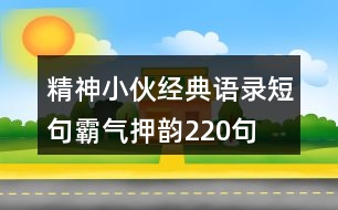 精神小伙經(jīng)典語錄短句霸氣、押韻220句