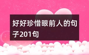 好好珍惜眼前人的句子201句