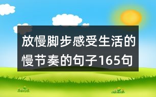 放慢腳步,感受生活的慢節(jié)奏的句子165句