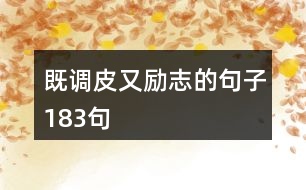 既調(diào)皮又勵(lì)志的句子183句