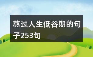 熬過(guò)人生低谷期的句子253句