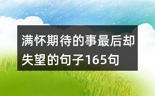 滿(mǎn)懷期待的事最后卻失望的句子165句
