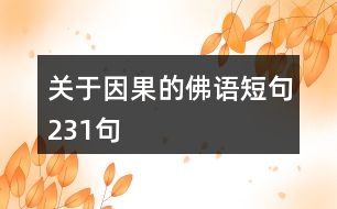 關(guān)于因果的佛語(yǔ)短句231句