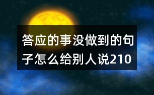 答應(yīng)的事沒(méi)做到的句子怎么給別人說(shuō)210句