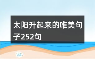 太陽(yáng)升起來(lái)的唯美句子252句