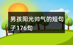 男孩陽(yáng)光帥氣的短句子176句