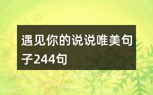 遇見你的說(shuō)說(shuō)唯美句子244句