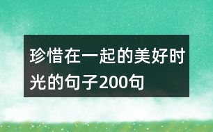 珍惜在一起的美好時光的句子200句