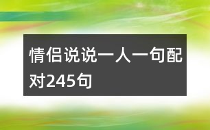 情侶說說一人一句配對(duì)245句