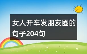 女人開(kāi)車發(fā)朋友圈的句子204句