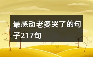 最感動(dòng)老婆哭了的句子217句