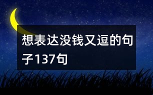 想表達(dá)沒(méi)錢(qián)又逗的句子137句