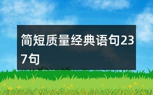 簡(jiǎn)短質(zhì)量經(jīng)典語(yǔ)句237句