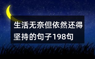 生活無(wú)奈但依然還得堅(jiān)持的句子198句