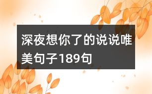 深夜想你了的說(shuō)說(shuō)唯美句子189句