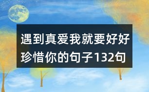 遇到真愛(ài)我就要好好珍惜你的句子132句
