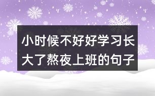 小時(shí)候不好好學(xué)習(xí)長大了熬夜上班的句子255句