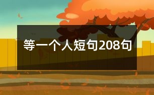 等一個人短句208句