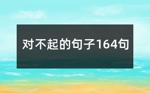 對(duì)不起的句子164句