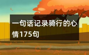 一句話(huà)記錄騎行的心情175句