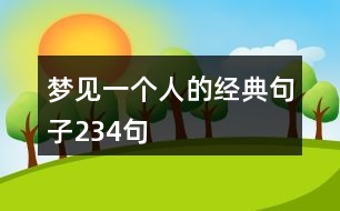 夢(mèng)見(jiàn)一個(gè)人的經(jīng)典句子234句