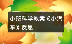 小班科學(xué)教案《小汽車(chē)》反思