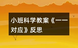 小班科學教案《一一對應(yīng)》反思