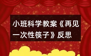 小班科學教案《再見一次性筷子》反思
