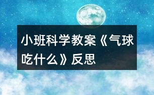 小班科學教案《氣球吃什么》反思