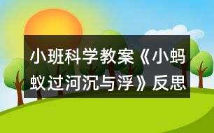 小班科學(xué)教案《小螞蟻過河(沉與浮)》反思