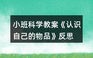 小班科學(xué)教案《認(rèn)識自己的物品》反思