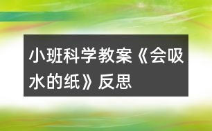 小班科學教案《會吸水的紙》反思