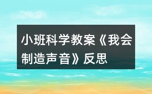 小班科學(xué)教案《我會制造聲音》反思