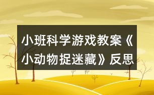 小班科學游戲教案《小動物捉迷藏》反思