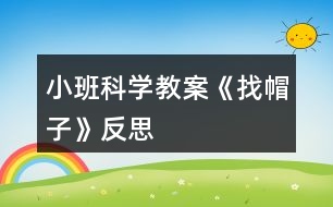 小班科學教案《找帽子》反思