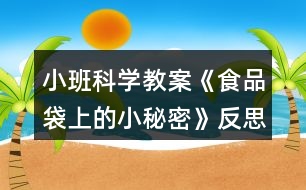 小班科學教案《食品袋上的小秘密》反思