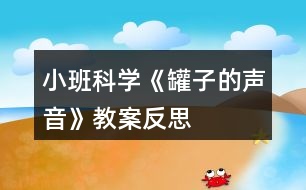 小班科學《罐子的聲音》教案反思