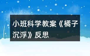 小班科學(xué)教案《橘子沉浮》反思