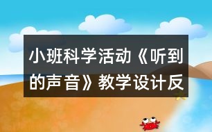 小班科學(xué)活動《聽到的聲音》教學(xué)設(shè)計(jì)反思