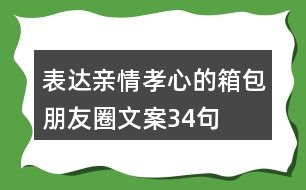 表達(dá)親情、孝心的箱包朋友圈文案34句
