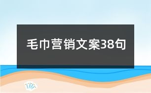 毛巾營銷文案38句