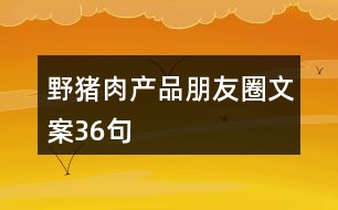 野豬肉產品朋友圈文案36句