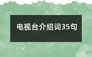 電視臺(tái)介紹詞35句