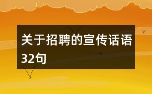 關(guān)于招聘的宣傳話語(yǔ)32句