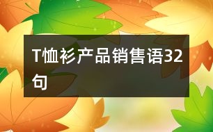 T恤衫產品銷售語32句
