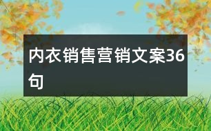 內衣銷售營銷文案36句