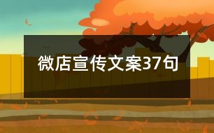 微店宣傳文案37句
